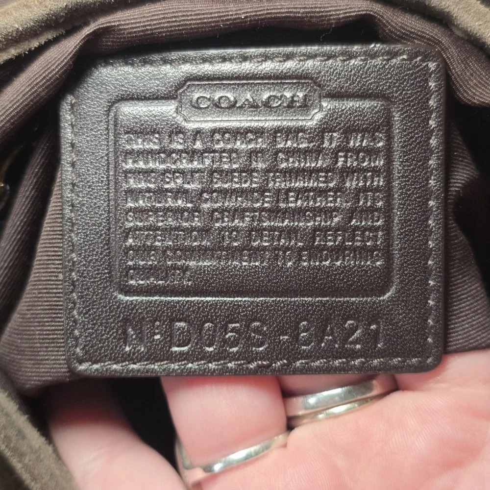 Coach Y2k Soho Messenger Flap Brown Suede‎ Leather Shoulder Bag Purse Vtg Buckle